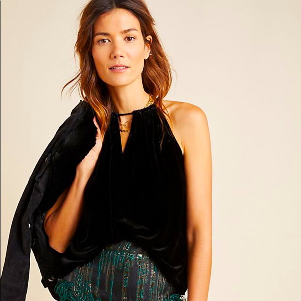 Aleha Velvet Halter Blouse